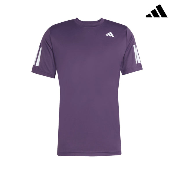 adidas club 3 stripes tee purple | man
